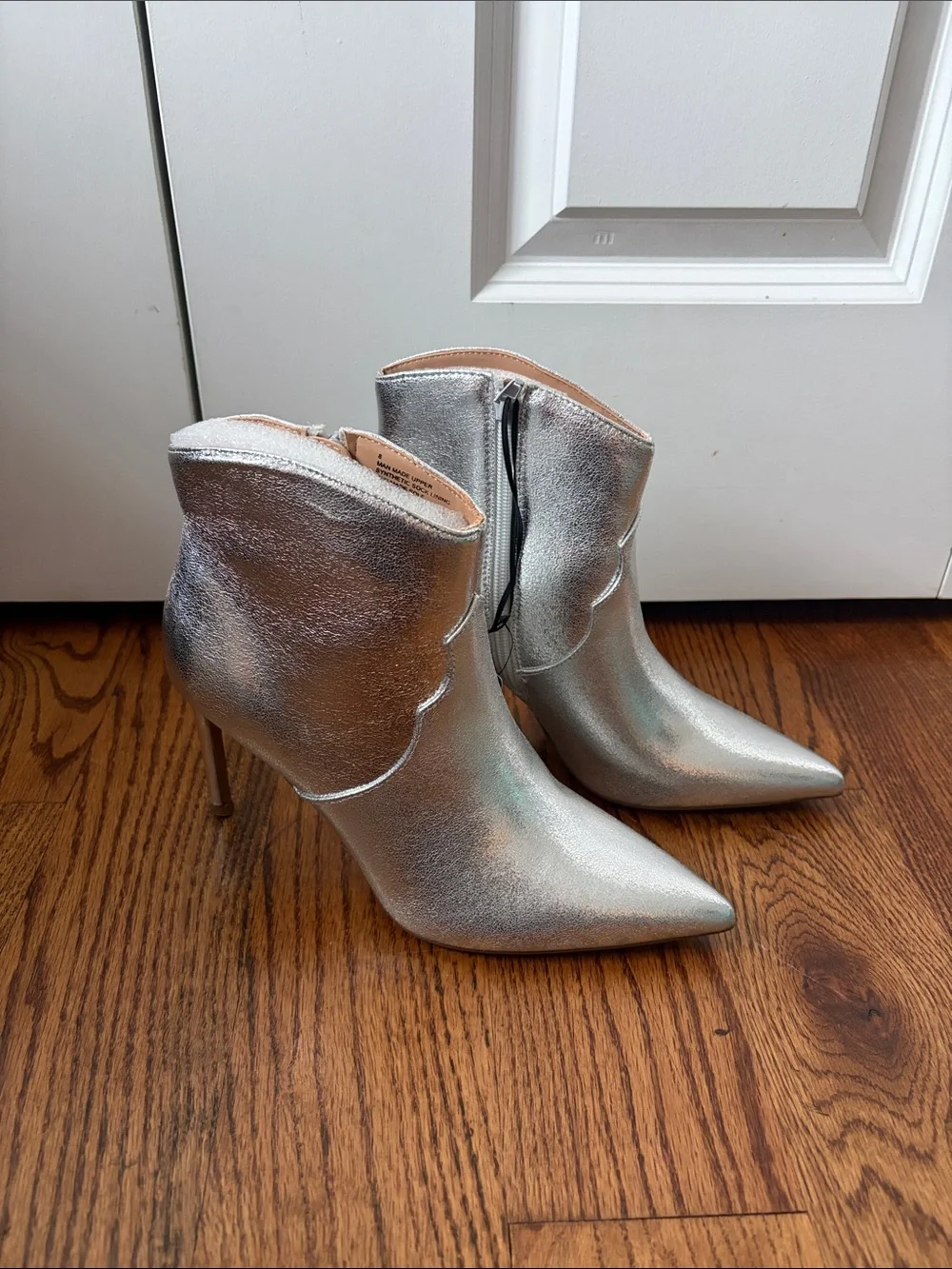 Express Silver Pointed Stiletto Ankle Booties Size 8 New